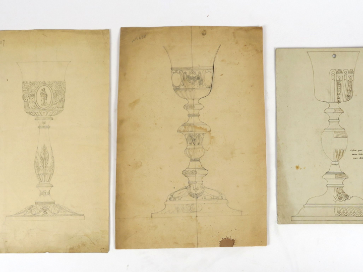 Ecoles françaises XVIIIème et XIXème « Projets de calices » Ensemble d