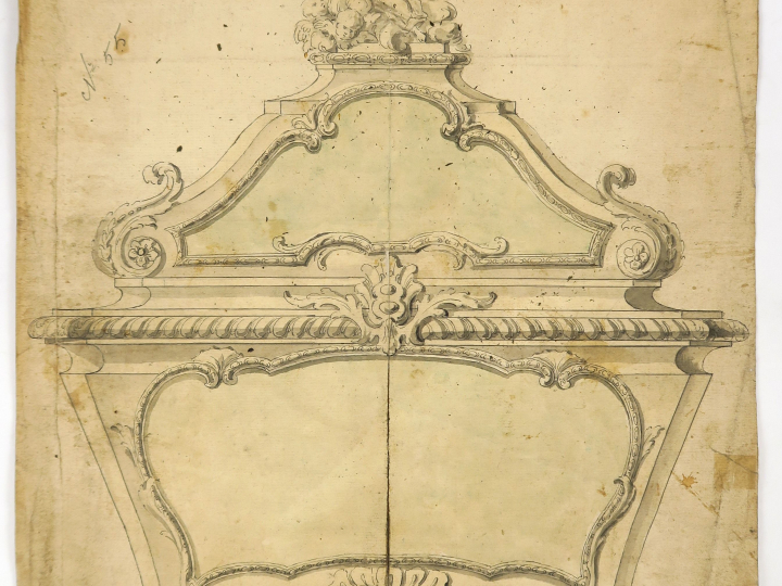 	Ecoles françaises XVIIIème « Projets de reliquaires » Dessins aquarel