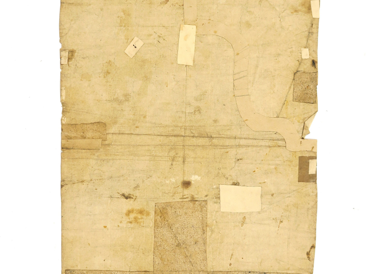 PARAUD orfèvre « Projet d’ostensoir » Dessin au lavis.  Signé. 88 x 41