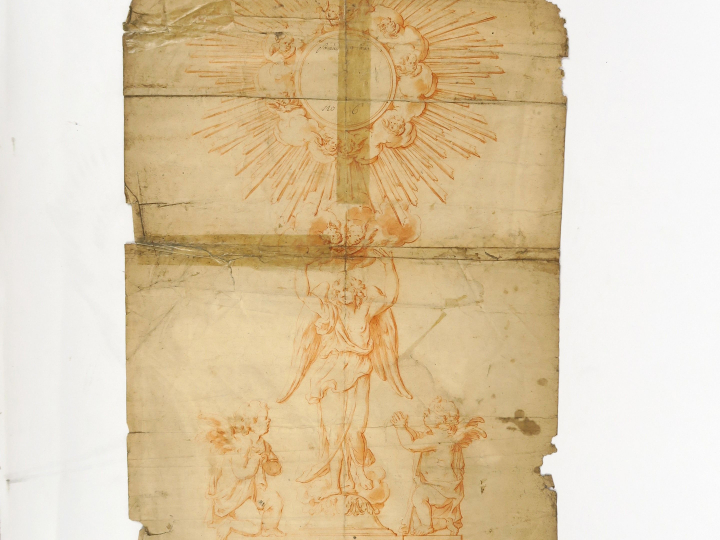 PARAUD orfèvre « Projets d’ostensoirs » Ensemble de dessins à la sangu