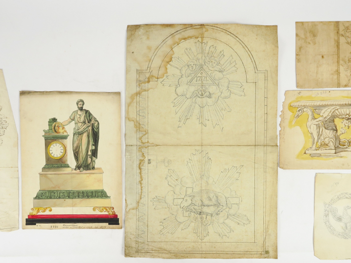 Betrand PARAUD orfèvre « Deux différents projets » Dessins.  Signés.  