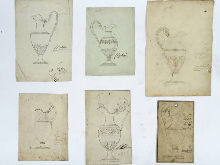 Ecole française XIXème « Projet de burette pour Monsieur ODIOT » Dessi