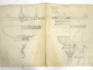 Vente aux enchères 	Bertrand PARAUD « Projet pour lumière de sanctuaire » Dessin. Signé 2