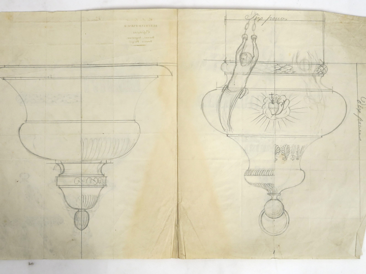 	Bertrand PARAUD « Projet pour lumière de sanctuaire » Dessin. Signé 2