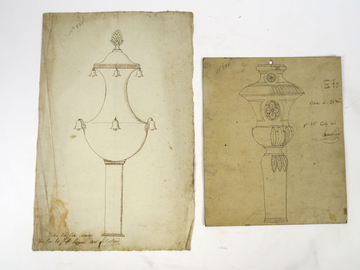 	Ecole française XIXème « Projets pour bâton de chantre » Ensemble de 