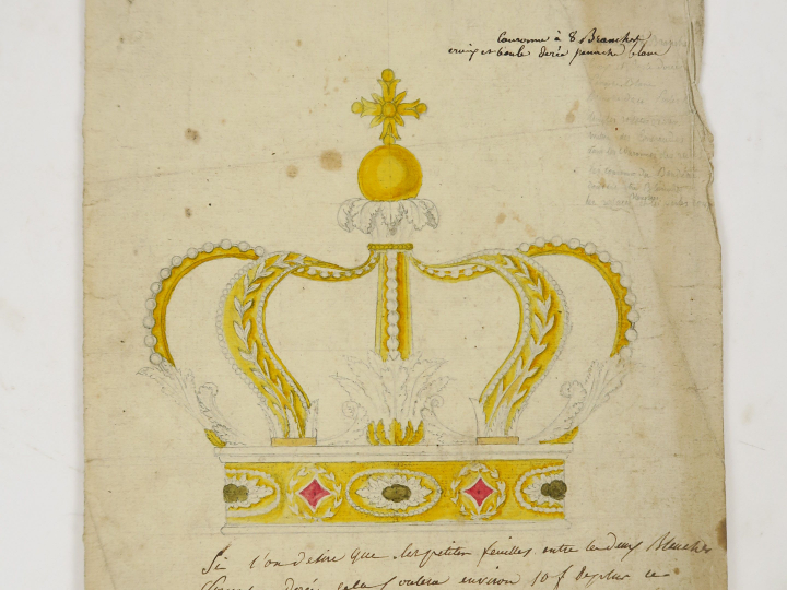 	Ecole française début XIXème « Projet de couronne à 8 branches » Dess