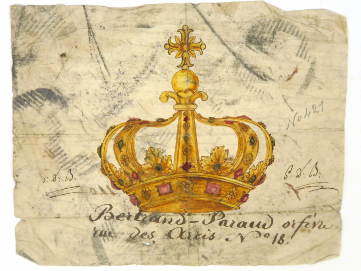 	Ecole française début XIXème « Projet de couronne à 8 branches » Dess