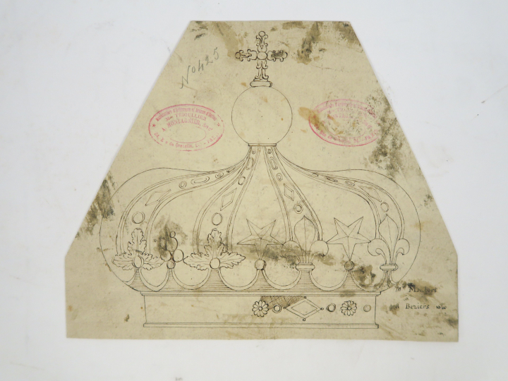 	Ecole française début XIXème « Projet de couronne à 8 branches » Dess