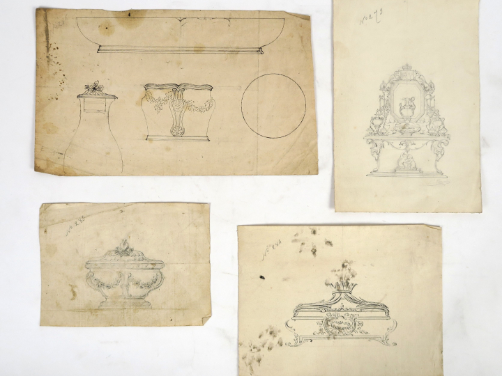 Bertrand PARAUD « Projet de cassolette » Dessin.  Signé. 24.5 x 18 cm 