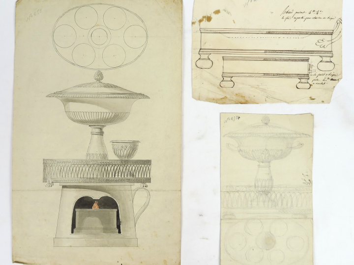 Bertrand PARAUD « Projets pour des réchauds » Ensemble de deux dessins