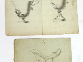 Vente aux enchères Bertrand PARAUD orfèvre, « Projet de tasse à café » Dessin à la plume 