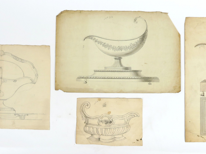 Bertrand PARAUD orfèvre, « Projet de tasse à café » Dessin à la plume 