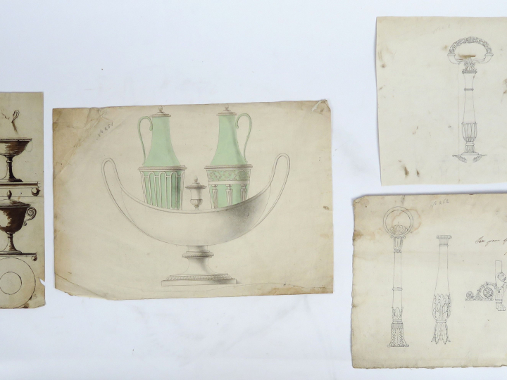 Bertrand PARAUD orfèvre « Projets de monture d’huilier/vinaigrier » En