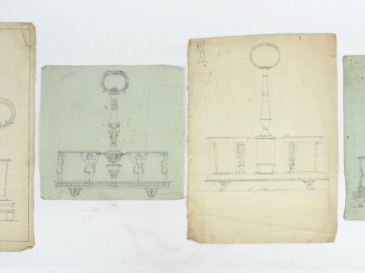 Bertrand PARAUD orfèvre « Projets de monture d’huilier/vinaigrier » En