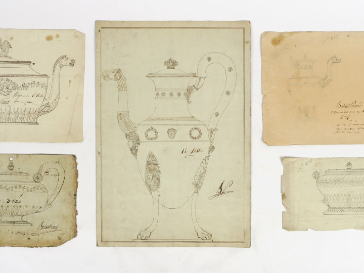 	Bertrand PARAUD orfèvre, « Projets pour des théières » Ensemble de 5 