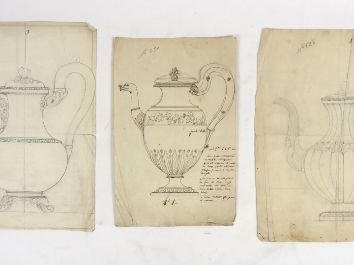 	Bertrand PARAUD orfèvre, « Projets pour des théières » Ensemble de 5 