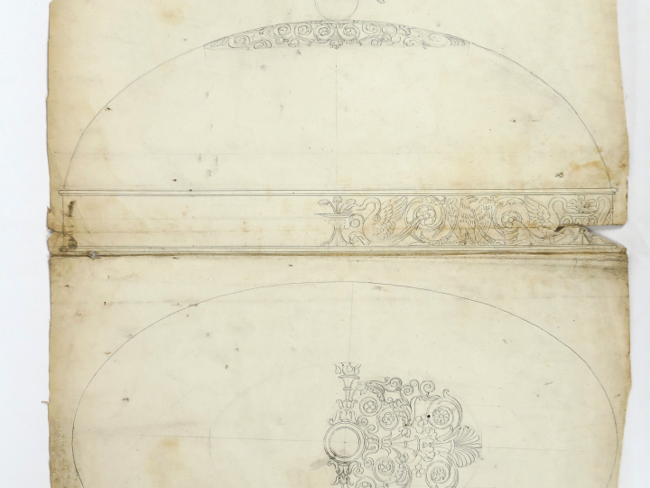 	Bertrand PARAUD orfèvre « Projets de cloches de table » Deux dessins.