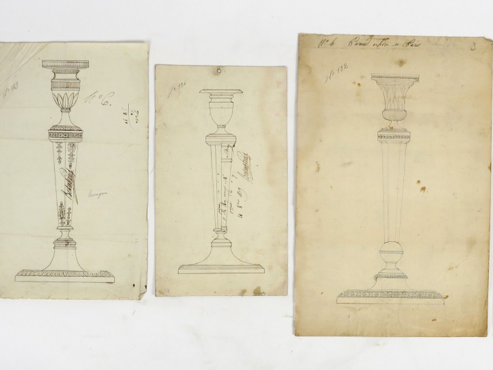 Bertrand PARAUD « Projets pour des chandeliers » Ensemble de 9 dessins