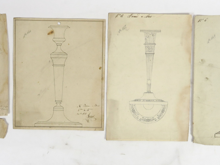 Bertrand PARAUD « Projets pour des chandeliers » Ensemble de 9 dessins