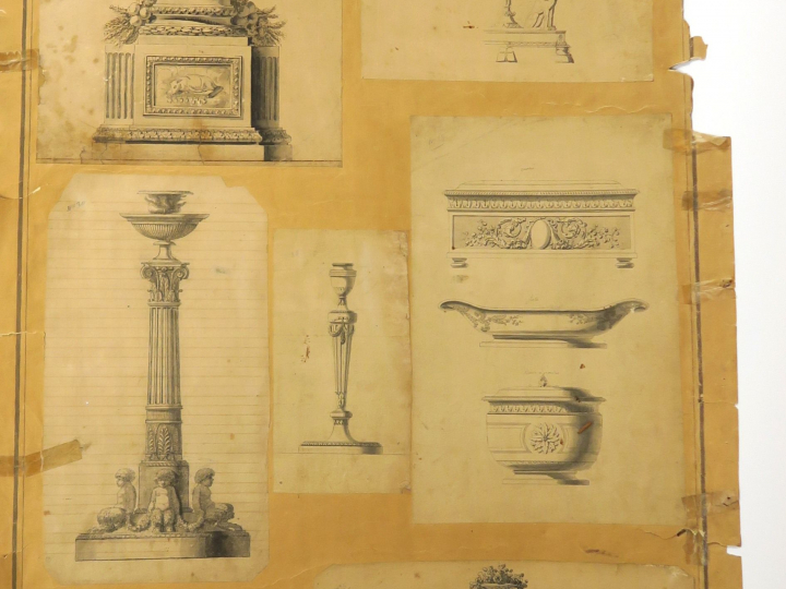 Antoine BOULLIER, reçu maître orfèvre en 1775 : « Projets » Ensemble d
