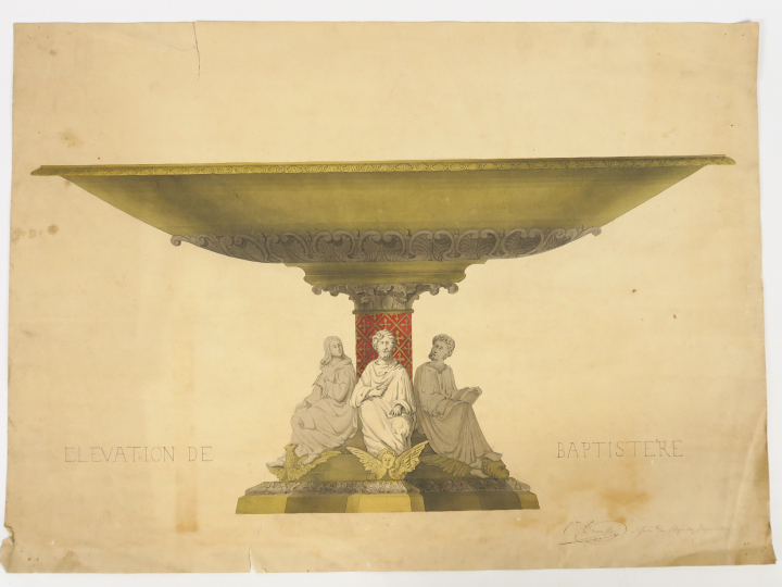 TRIOULLIER, orfèvre des chapelles impériales « Elévation de baptistère