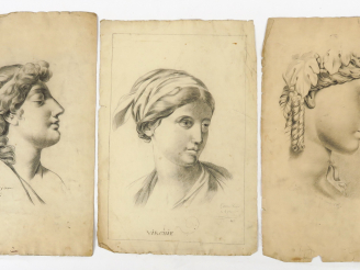 Vente aux enchères Charles Eugène TRIOULLIER « Portraits et études » Ensemble de 8 dessin