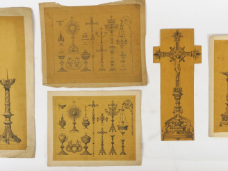 Vente aux enchères Ecoles françaises XIXème et XXème « Planches pour des objets liturgiqu