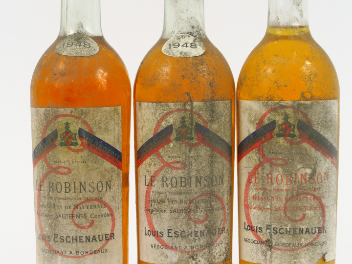 3 BOUTEILLES LE ROBINSON SAUTERNES L. ESCHENAUER - 1948 - BG/1 PRESUME