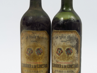 Vente aux enchères 2 BOUTEILLES CHÂTEAU LA TOUR DE MONS MARGAUX SCHRODER   DE CONSTANS - 