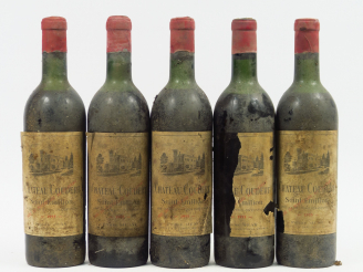 Vente aux enchères 5 BOUTEILLES CHÂTEAU COUDERT ST EMILION - 1955 - 1 HEP/1 HEP-MEP/3 MEP