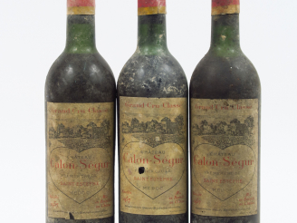 Vente aux enchères 3 BOUTEILLES CHÂTEAU CALON SEGUR GCC ST ESTEPHE - 1957 - 2 LB/1 LB-HEP