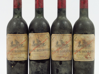 Vente aux enchères 4 BOUTEILLES CHÂTEAU BEYCHEVELLE GCC ST JULIEN - 1957 - 2 BG/2 LB/EF/2
