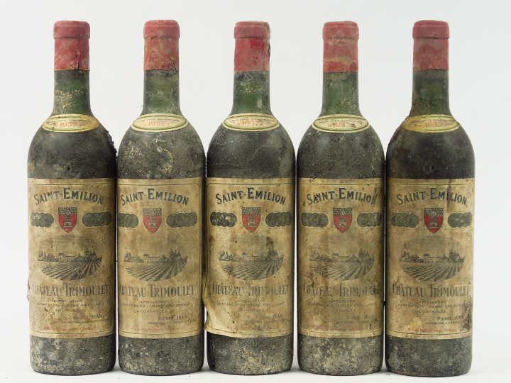5 BOUTEILLES CHÂTEAU TRIMOULET GCC ST EMILION - 1957 - 3 BG/1 LB/1 HEP