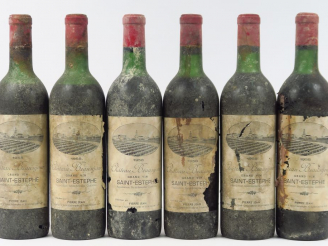 Vente aux enchères 6 BOUTEILLES CHÂTEAU BEAUSEJOUR ST ESTEPHE  - 1958 - 2 LB/2 HEP/2 MEP/