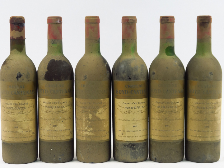 6 BOUTEILES CHÂTEAU BOYD CANTENAC GCC MARGAUX - 1973 - 2 LB/4 HEP/BS