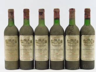 Vente aux enchères 6 BOUTEILLES CHÂTEAU LES ORMES DE PEZ ST ESTEPHE - 1976 - LB/BS/1 BOUC