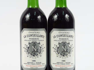 Vente aux enchères 2 BOUTEILLES CHÂTEAU LA CONSEILLANTE POMEROL - 1981 - BG