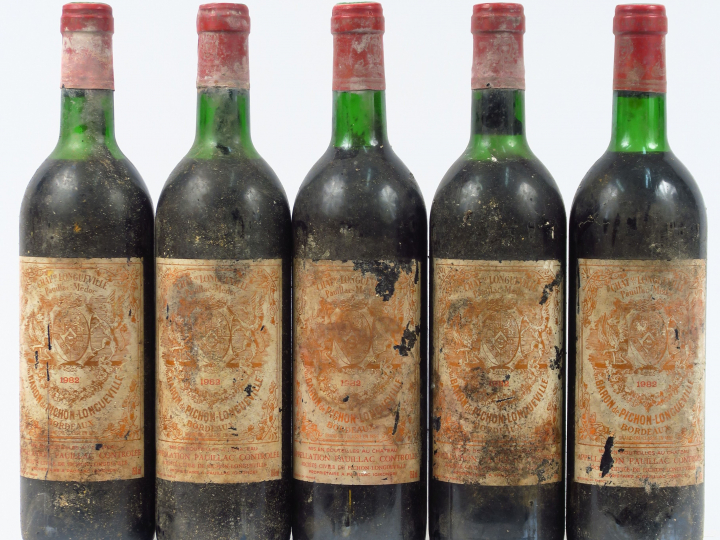 5 BOUTEILLES CHÂTEAU PICHON LONGUEVILLE BARON GCC PAUILLAC - 1982 - 1 