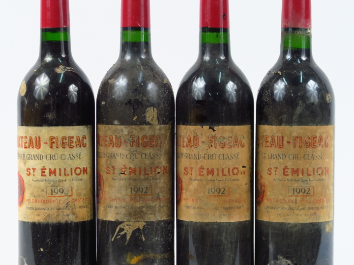 4 BOUTEILLES CHÂTEAU FIGEAC 1er GCC ST EMILION - 1992 - EA