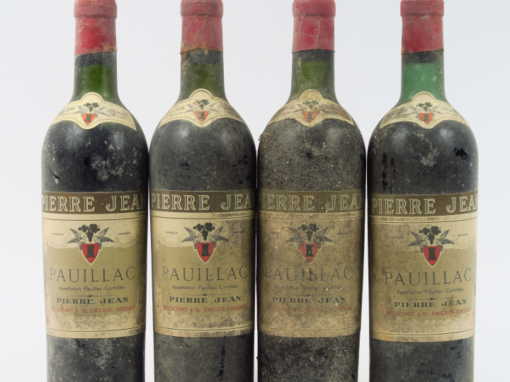 4 BOUTEILLES PAUILLAC P. JEAN ANNEES 50 - 1 LB/2 HEP/1 BEP/BS/ET