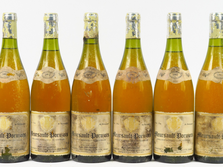 6 BOUTEILLES MEURSAULT PORUSOTS 1er CRU A. CREUSEFOND - 1992 - EA