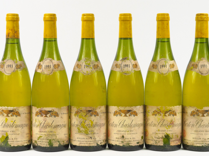 6 BOUTEILLES CORTON CHARLEMAGNE GC ROLLIN - 1993 - EA