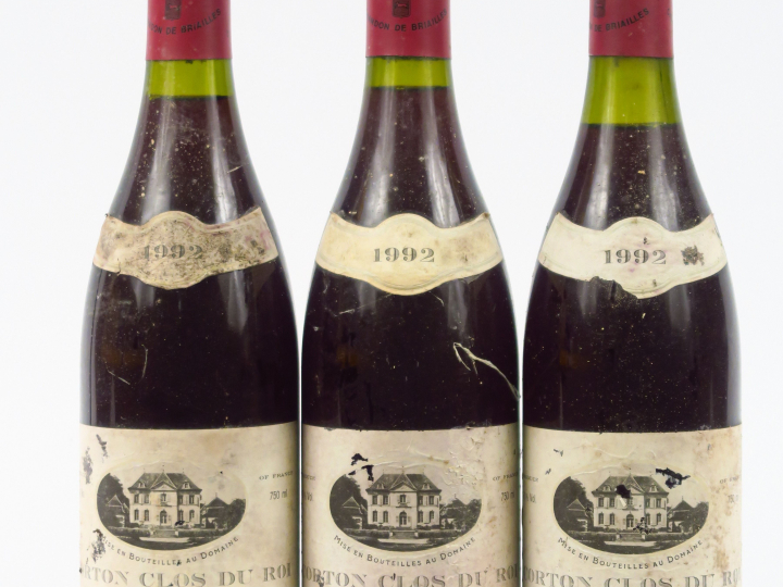 3 BOUTEILLES CORTON GC 'CLOS DU ROI' CHANDON DE BRIAILLES - 1992 - ELA