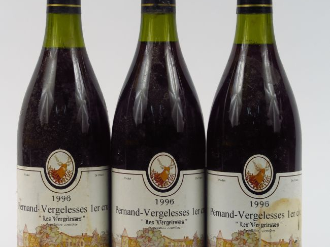 3 BOUTEILLES PERNAND VERGELESSES 1er CRU 'LES VERGELESSES' - 1996