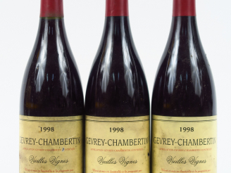 Vente aux enchères 3 BOUTEILLES GEVREY CHAMBERTIN V.V. A. BURGUET - 1998 - ELA