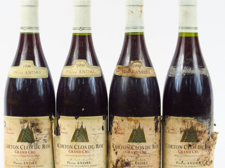 4 BOUTEILLES CORTON CLOS DU ROI GC P. ANDRE - 1998 - EA