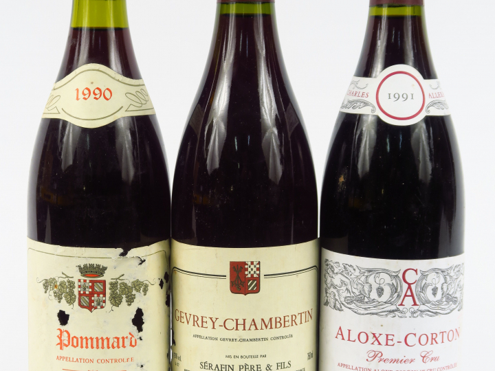3 BOUTEILLES : 1 ALOXE CORTON 1er CRU C. ALLEXANT   FILS 1991 - 1 POMM