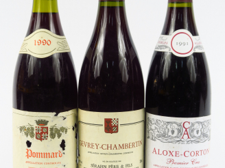 Vente aux enchères 3 BOUTEILLES : 1 ALOXE CORTON 1er CRU C. ALLEXANT   FILS 1991 - 1 POMM