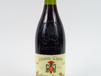 Vente aux enchères 1 BOUTEILLE CHÂTEAUNEUF DU PAPE 'CHANTE CIGALE' SABON FAVIER - 1990