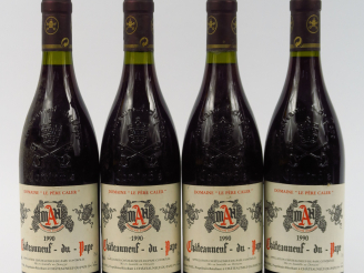 Vente aux enchères 4 BOUTEILLES CHATEAUNEUF DU PAPE 'LE PÈRE CALER' M. AVRIL - 1990